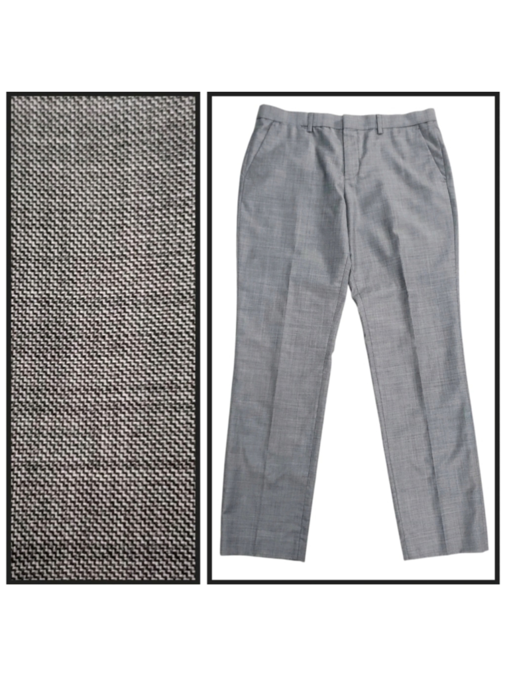 Men's Express Dress Pants Waist 32 Grey Black Patterned